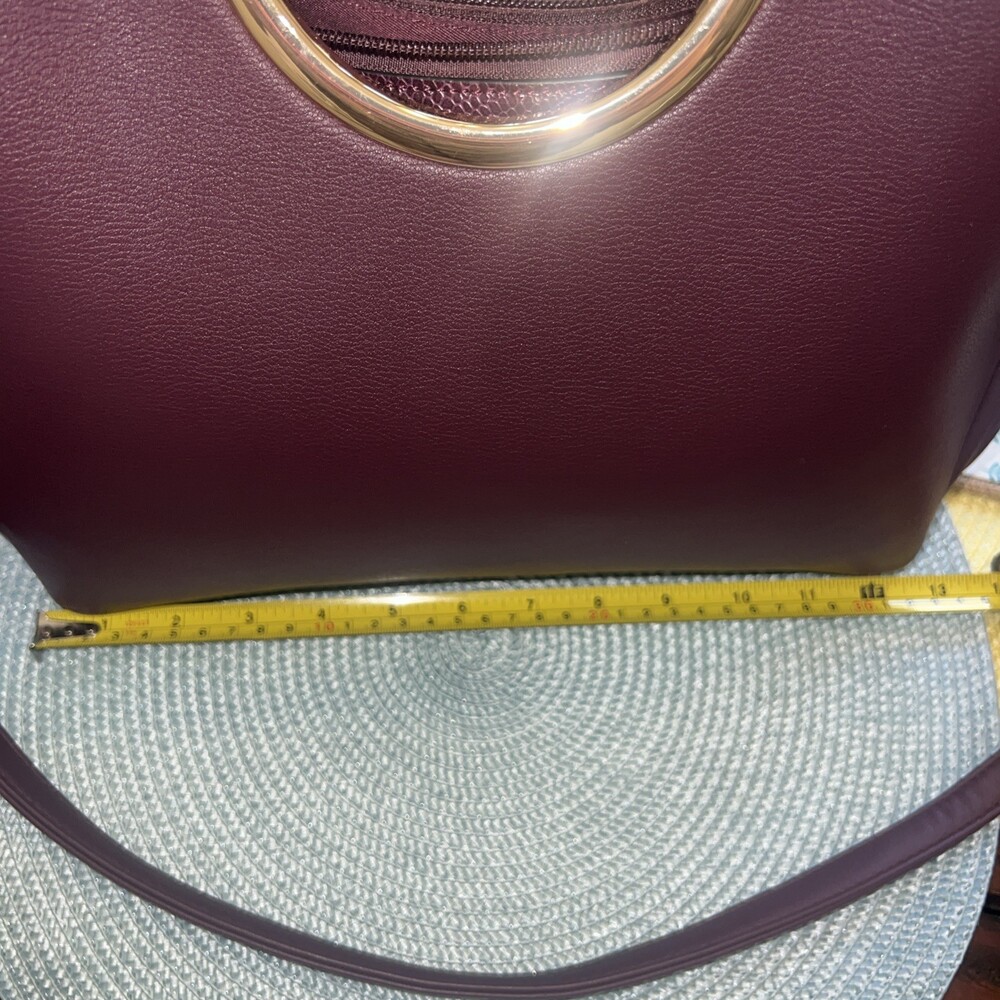 Luella Grey London Hand/ Shoulder Bag Burgundy Gold Metal Handles NWOT (60top) - Picture 9 of 11